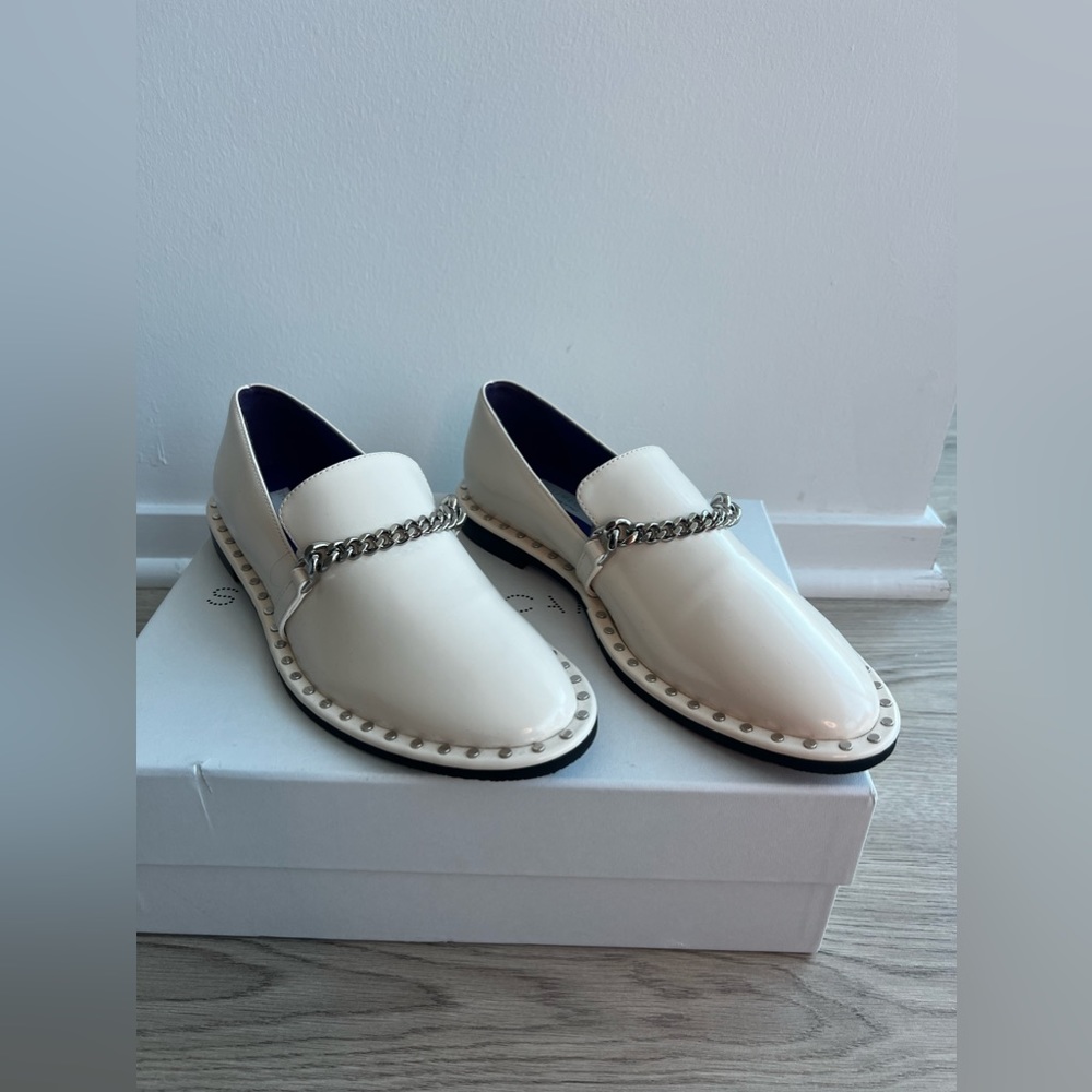 Stella McCartney - Falabella Faux Patent Chain Loafers.NWT